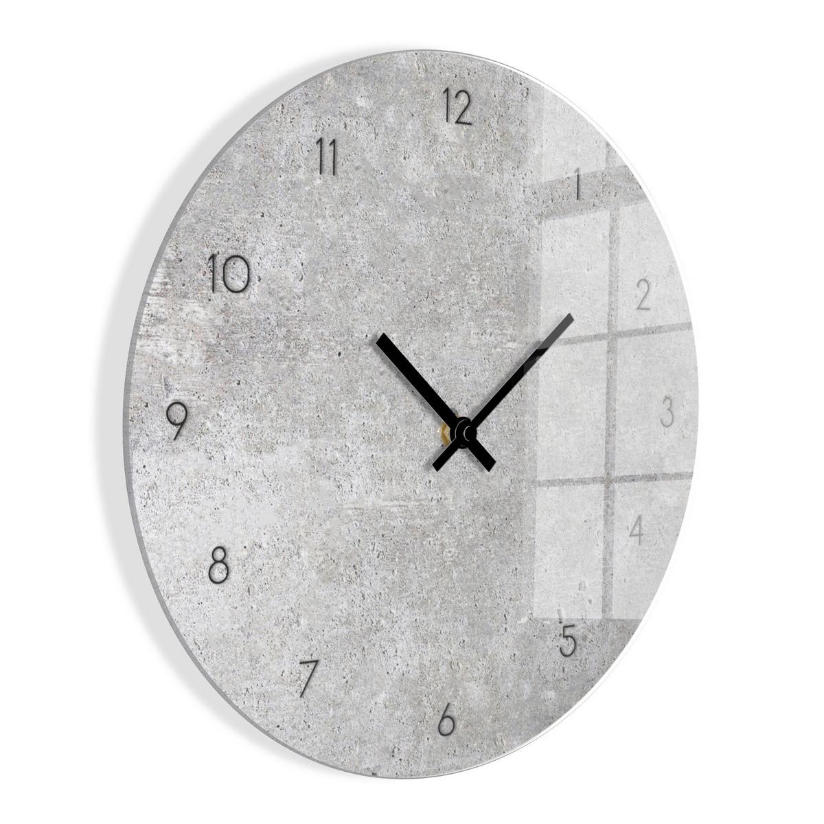 Wanduhr Grau Ø ca. 30cm - Grau, Basics, Glas/Kunststoff (30cm)