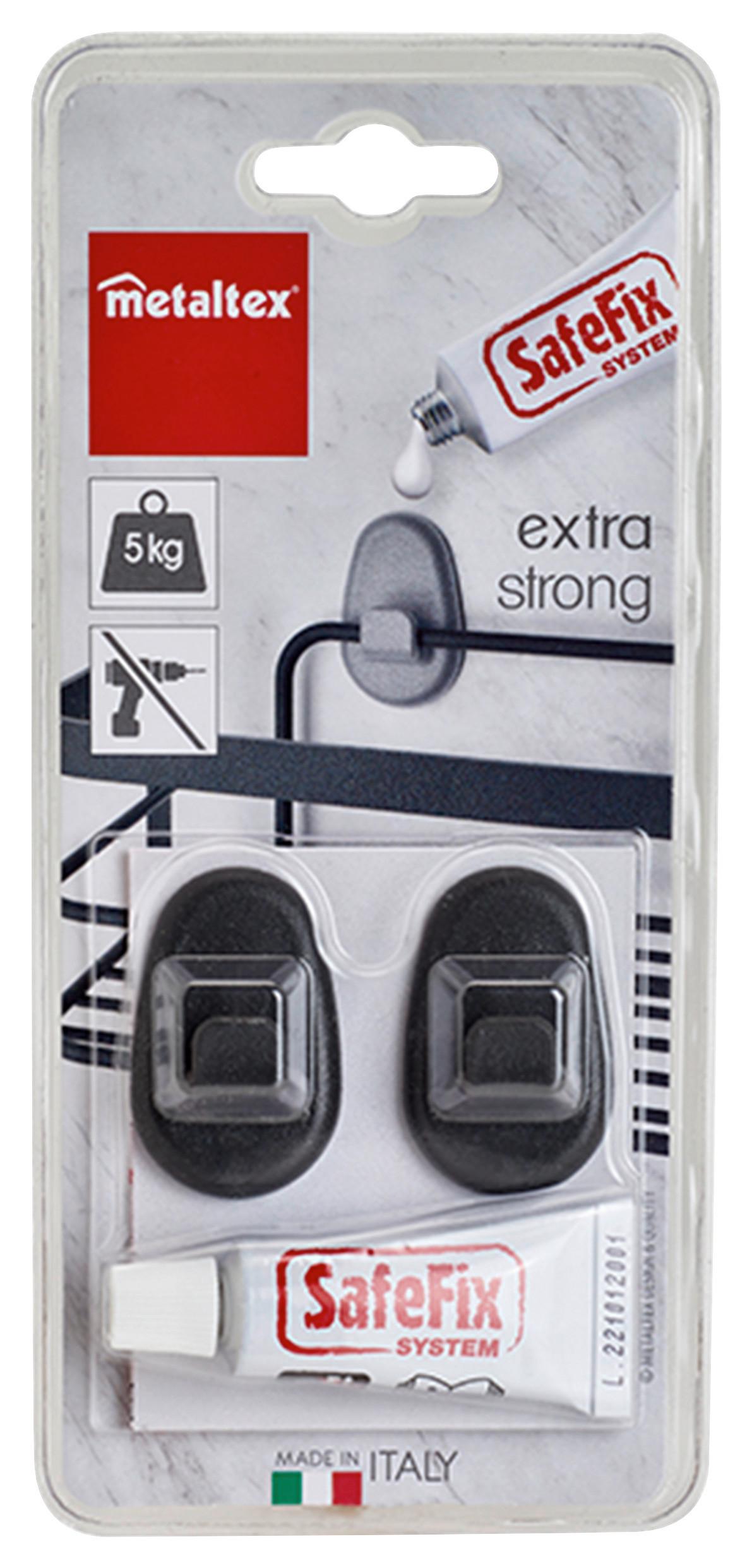 Fürdőszobai Rögzítőszett Lava - fekete, Modern, fém (8,5/19,5cm)