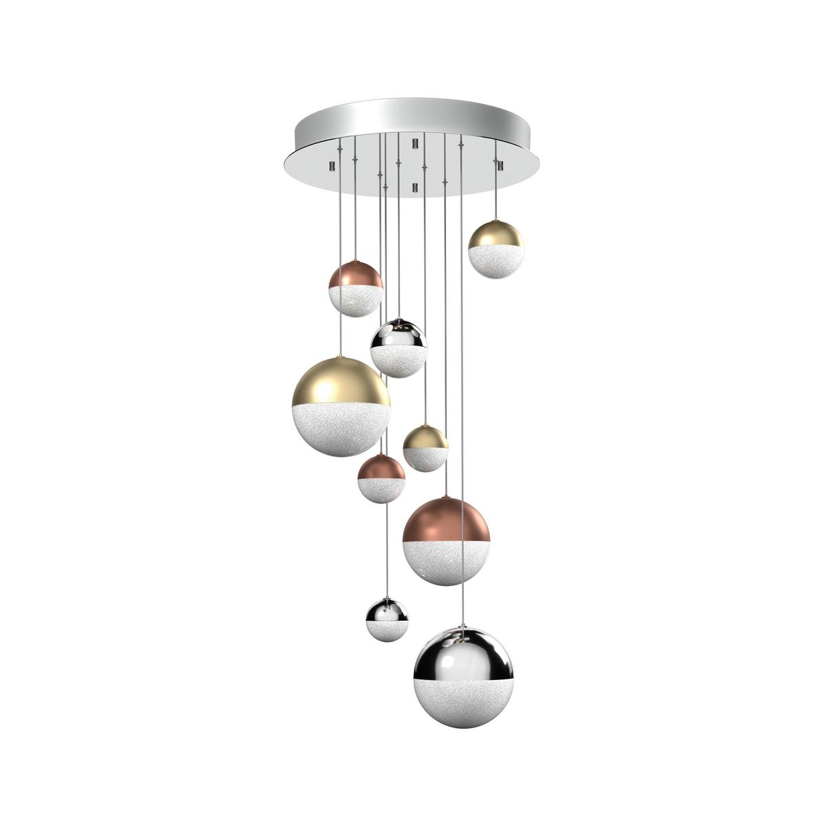 LAMPA WISZĄCA LED STAFFORD *DK* - kolor mosiężny/kolor chromowy, Basics, metal (50/150cm) - Dieter Knoll