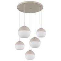 Svjetiljka Viseća 15999-5hr  Ragusa - bijela/boje pijeska, Design, staklo/metal (57/120cm) - Globo