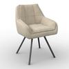 Armlehnstuhl Billy Creme Struktur Drehbar Gepolstert - Creme/Schwarz, MODERN, Holz/Textil (64/87/64cm) - Bessagi Home