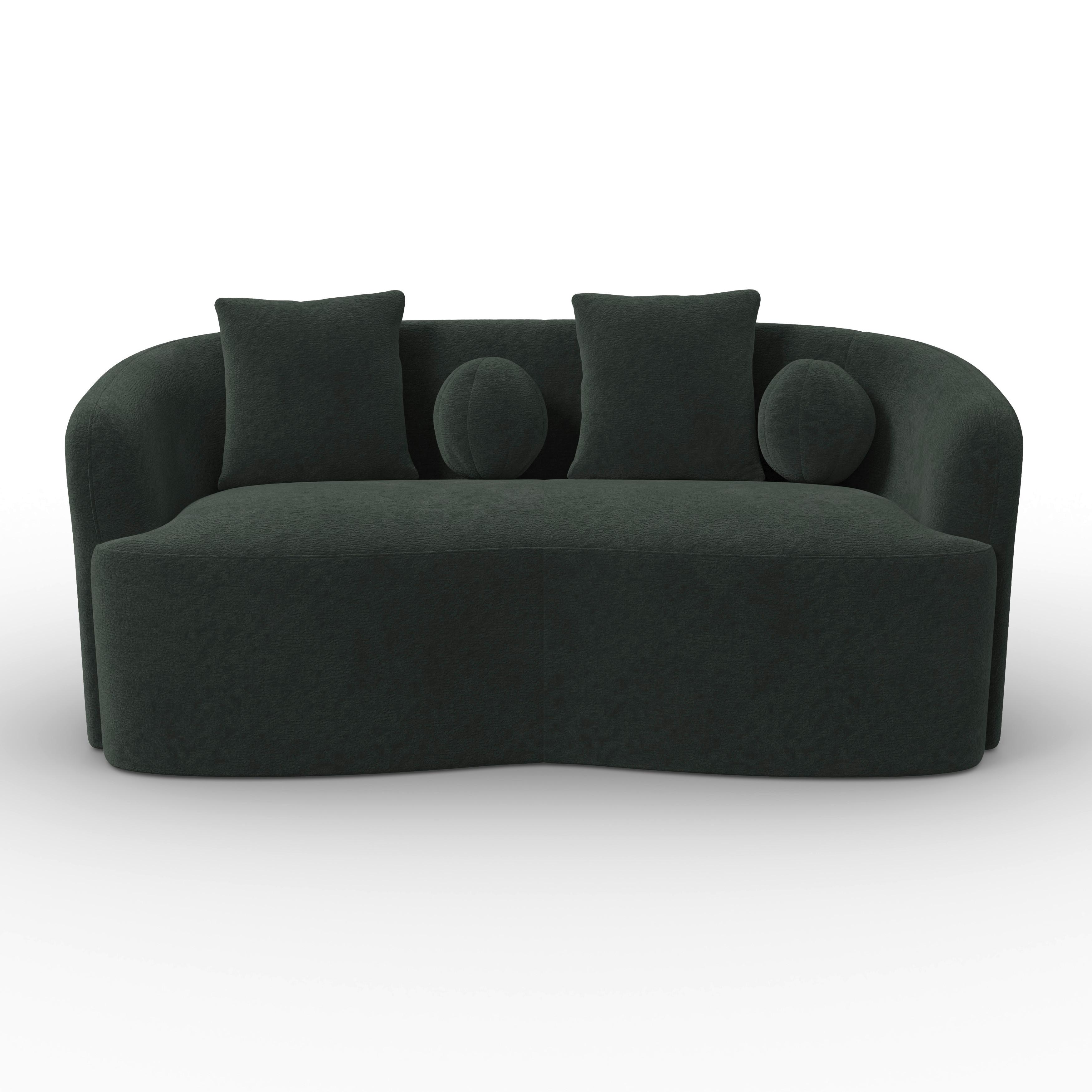 Sofa Julie Chenille Grün - Grün, MODERN, Holz/Textil (180/68/82cm) - Bessagi Home
