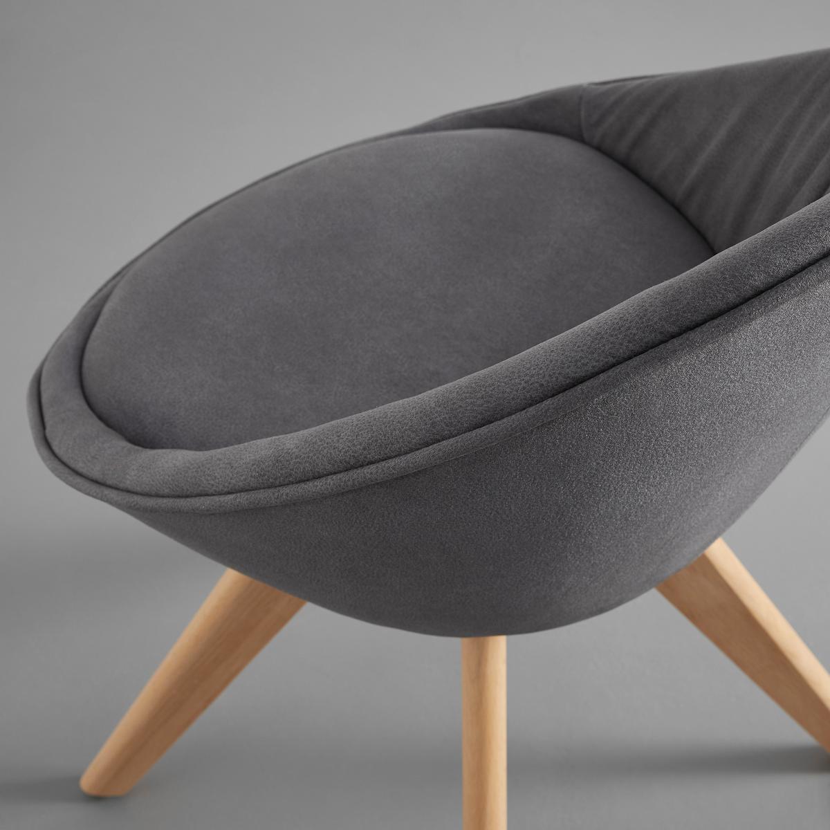 Stuhl Valera Dunkelgrau Mikrofaser Drehbar Gepolstert - Dunkelgrau/Buchefarben, MODERN, Holz/Textil (59/79/58,5cm) - Bessagi Home