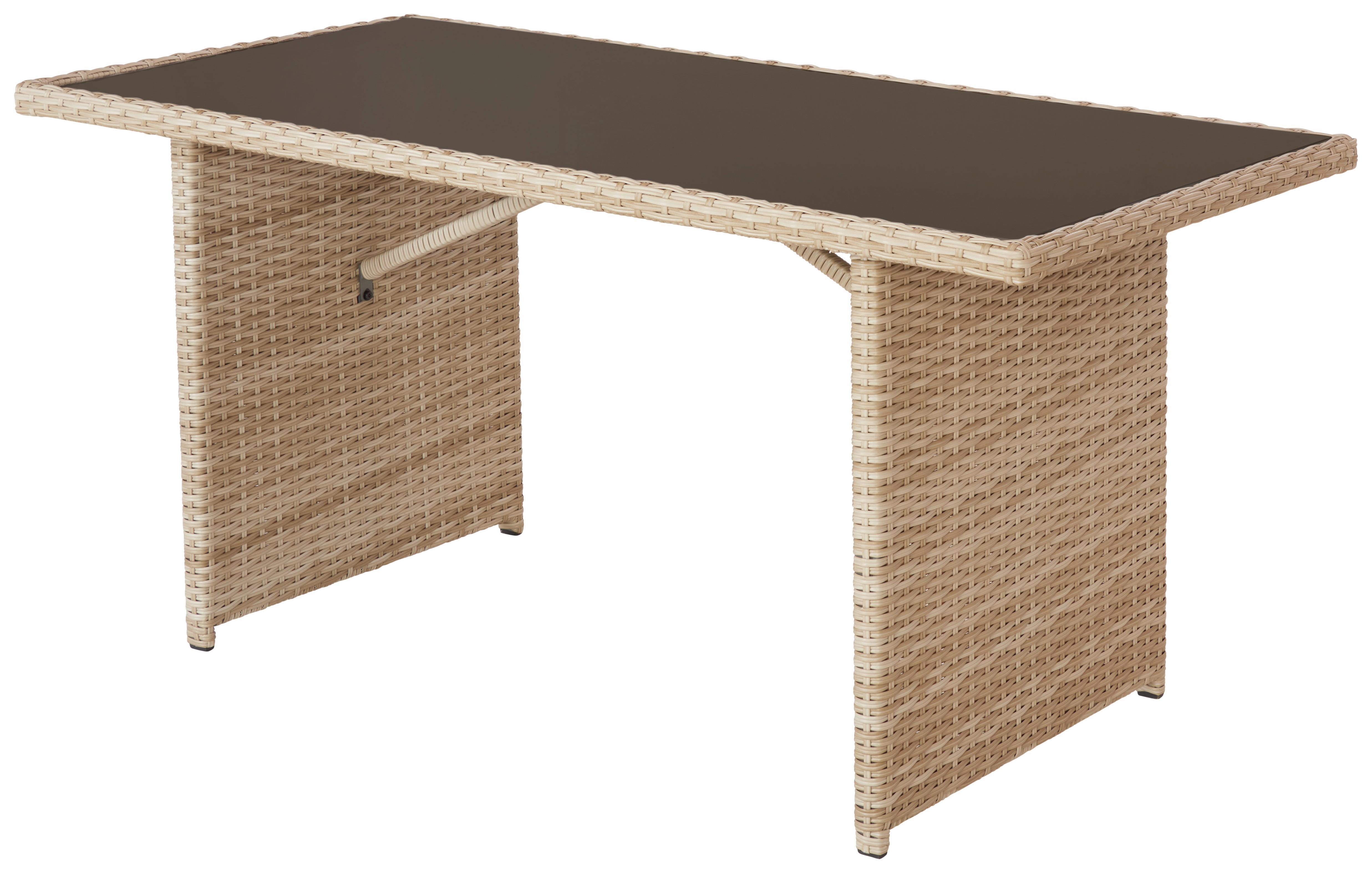 Lounge Garnitúra Nela 2 - Bézs/Világosszürke, modern, Műanyag/Üveg - Modern Living