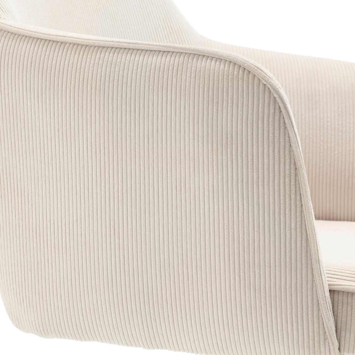 KRZESŁO Z PODŁOKIETNIKAMI ADELE - kremowy, Modern, metal/tkanina (61/85/61cm) - Livetastic