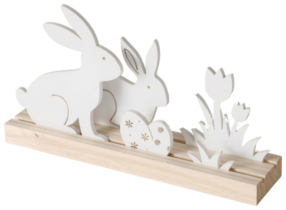 Skulptur Zuri I Naturfarben/Weiss - Weiss/Naturfarben, Konventionell, Holz/Holzwerkstoff (25/5,5/14cm) - Mömax