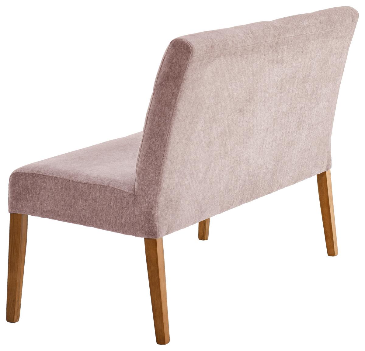 ŁAWKA DAMLA - kolor dębowy/brudny róż, Konventionell, drewno/tkanina (140/91,5/63cm) - Cantus