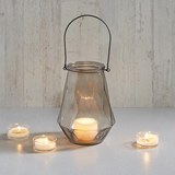 Windlicht Dara Ø/h ca. 18/24 cm - Schwarz/Braun, MODERN, Glas/Metall (18/24cm) - Mömax modern living