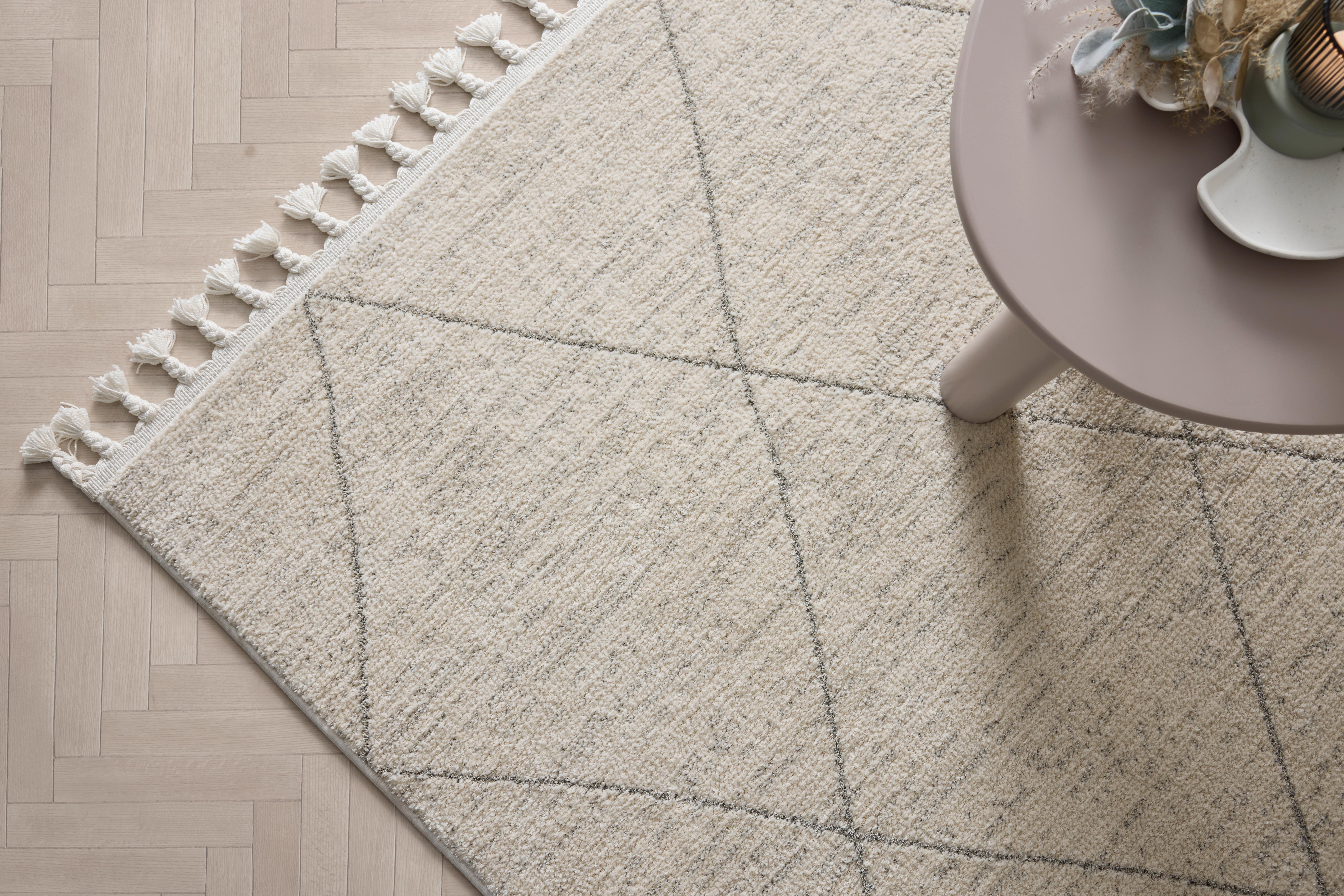VÄVD MATTA ADJER 1 - ljusgrå/Alabasterfarben, Modern, textil (80/150cm) - Mömax
