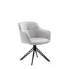 Naslanjač Samt, Svetlo Siva, Vrtljiv - črna/svetlo siva, Moderno, kovina/tekstil (59/83/60cm) - Livetastic