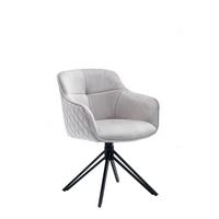 Naslanjač Samt, Svetlo Siva, Vrtljiv - črna/svetlo siva, Moderno, kovina/tekstil (59/83/60cm) - MID.YOU