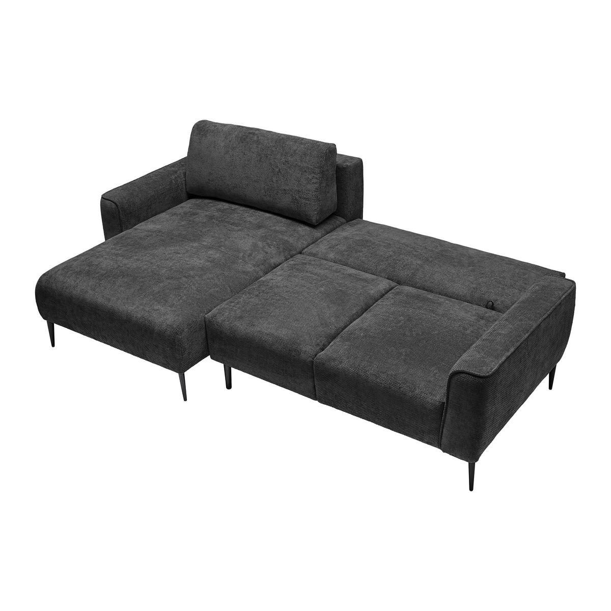 Ecksofa Custom Schwarz - Schwarz, MODERN, Textil/Metall (164/85/255cm) - Mömax