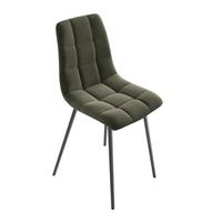 Stol Lech, Temno Siva - črna/temno zelena, Konvencionalno, kovina/tekstil (45/88/55cm)