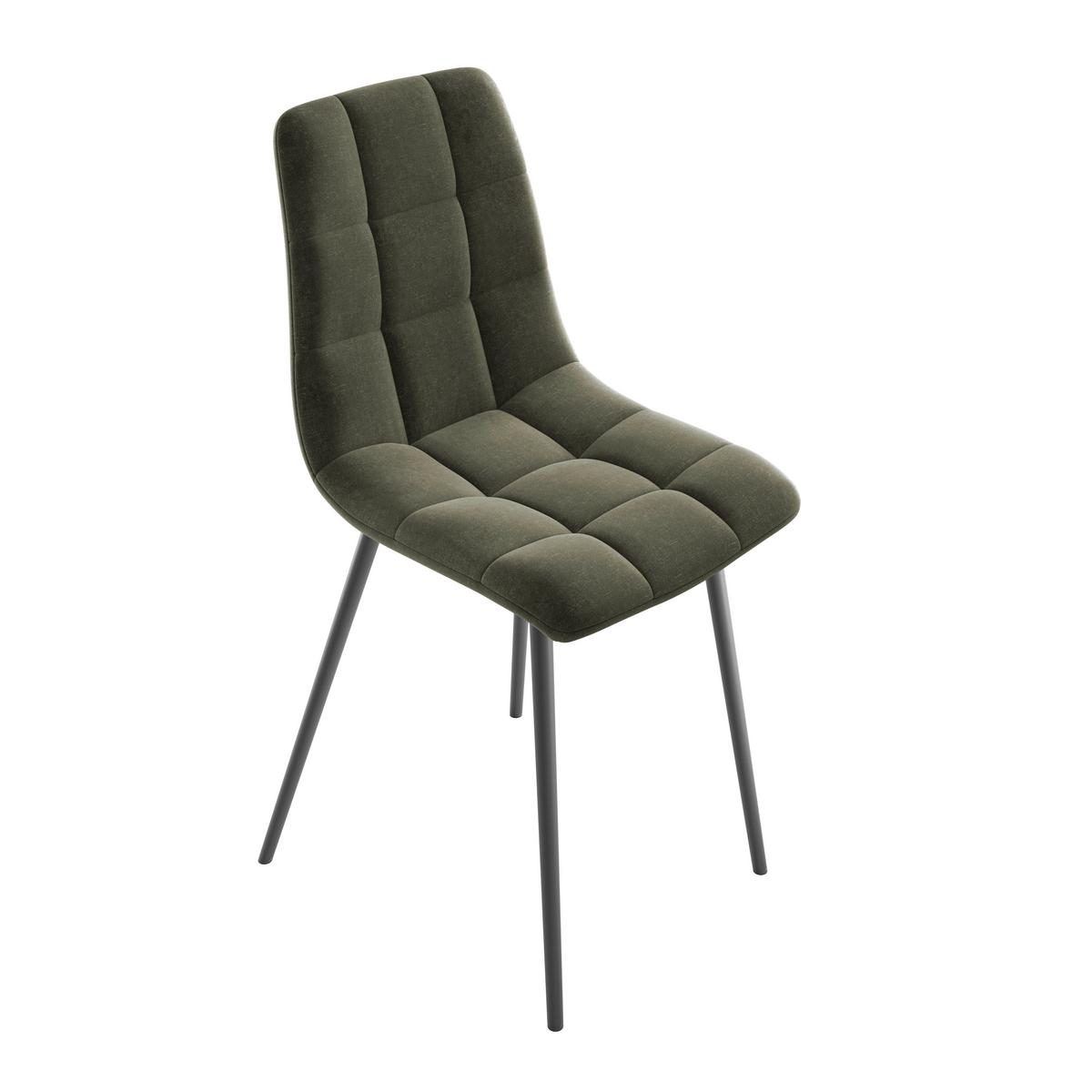 Stol Lech, Temno Siva - črna/temno zelena, Konvencionalno, kovina/tekstil (45/88/55cm)