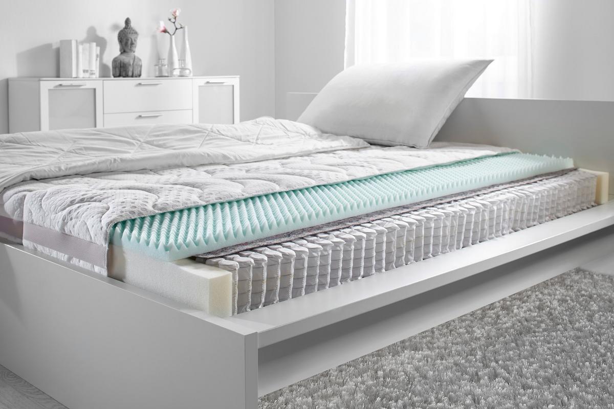 Taschenfederkernmatratze Trevi H3 ca. 200x200cm - Weiß, Textil (200/200cm) - Premium Living