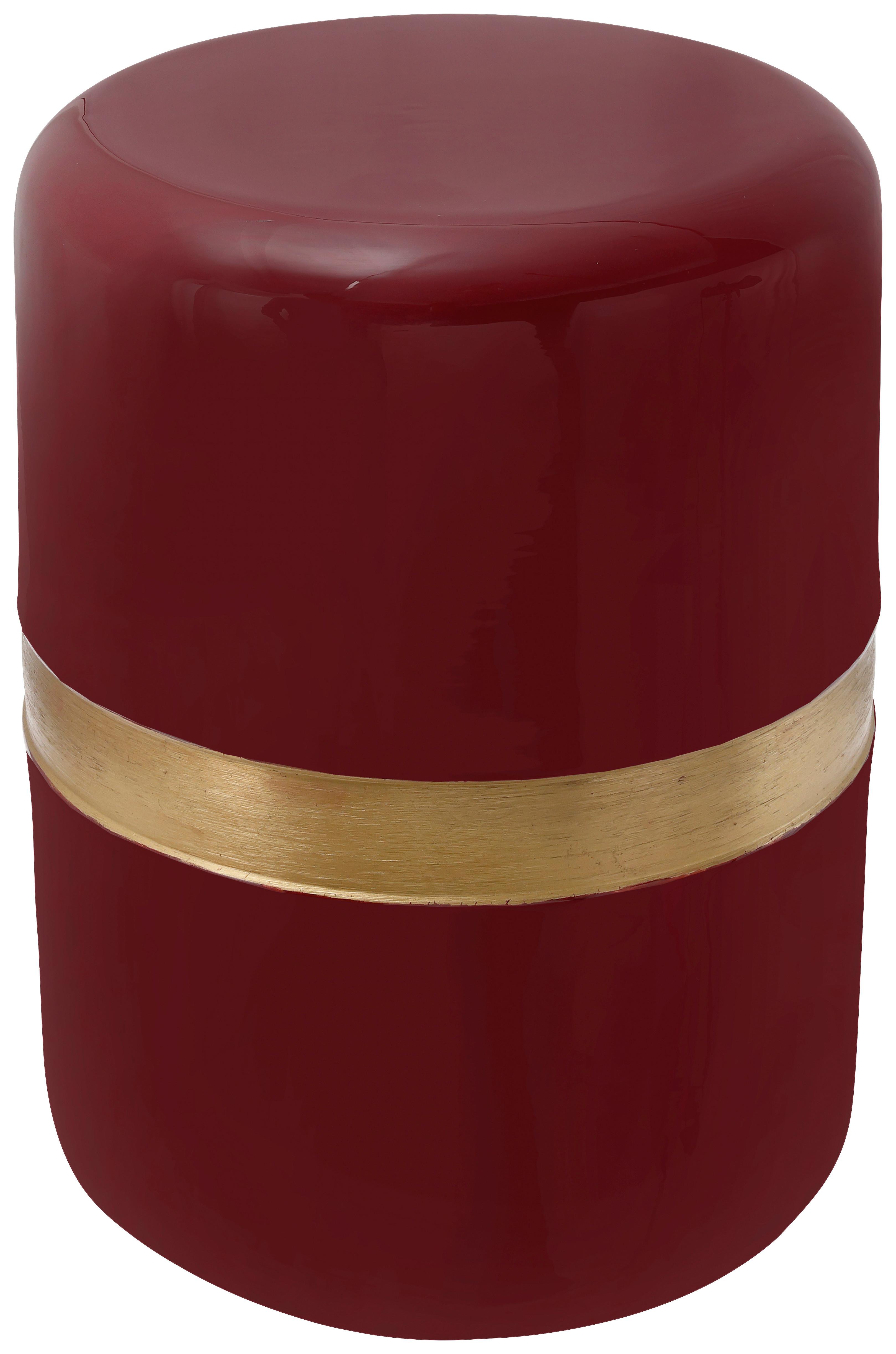 BEISTELLTISCH ART DECO 475 PFLAUME - Pflaume/Goldfarben, Design, Metall (36/47cm) - Kayoom