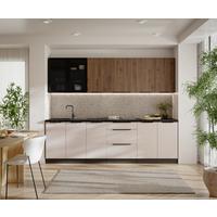 Blok Kuhinja Arona/monza - kašmir/boja orahovog drveta, Moderno, staklo/metal (260/210/60cm) - Modern Living