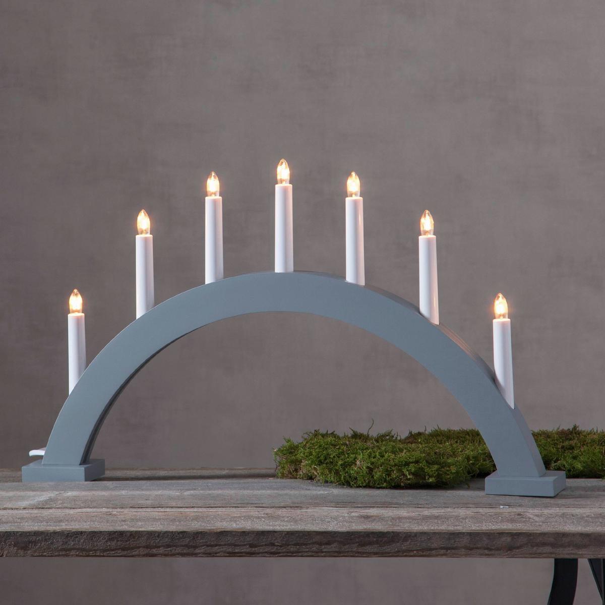 Led-dekoleuchte 230-31 Kerzenständer - Weiss/Grau, Basics, Holz/Kunststoff (57/6/34cm) - Eglo
