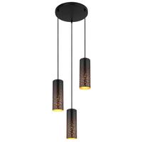 Hängeleuchte Crocky Schwarz/Goldfarben max. 40Watt - Goldfarben/Schwarz, Design, Metall (34/150cm) - Globo