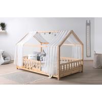 Hausbett KIM Naturfarben ca.140x200cm Echtholz - Naturfarben/Weiß, MODERN, Holz/Textil (140/200cm) - MID.YOU