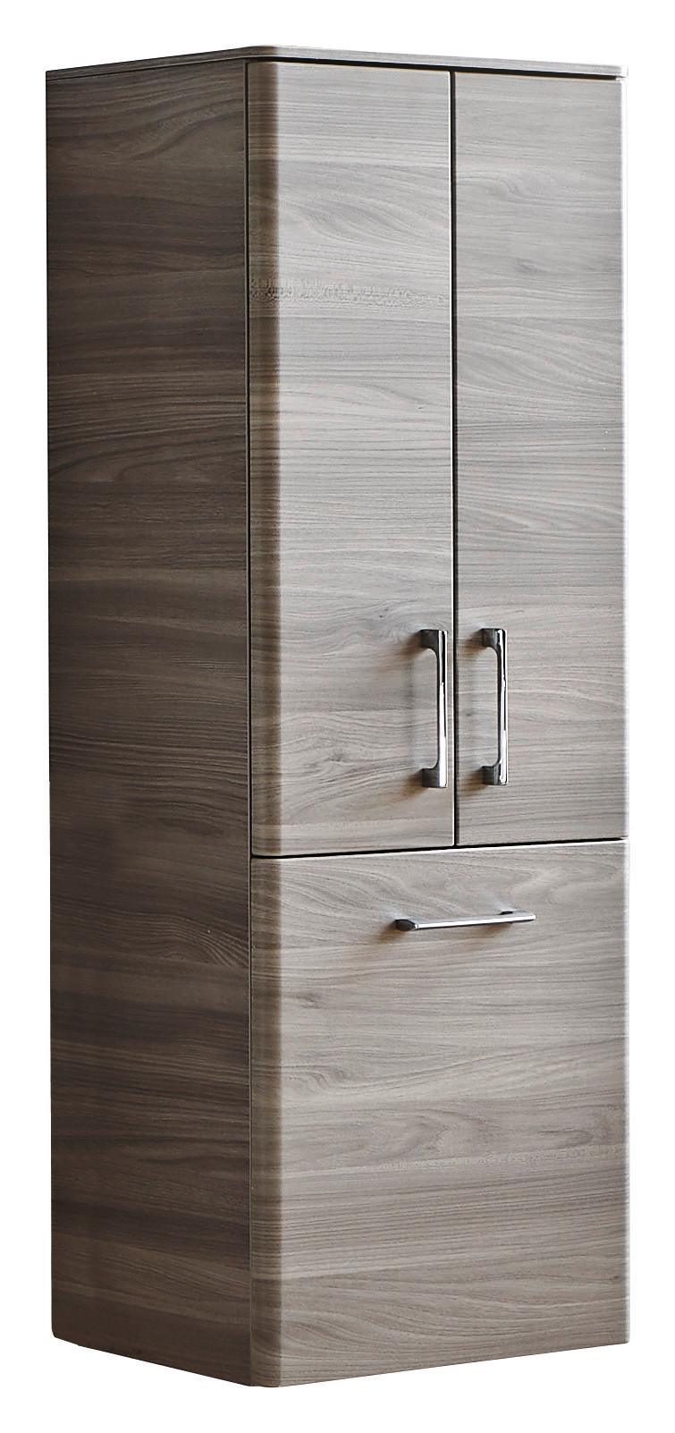 SZAFKA ŚREDNIA PRAG - szary/kolor chromowy, Konventionell, materiał drewnopochodny/metal (45/121,2/33cm) - Sadena