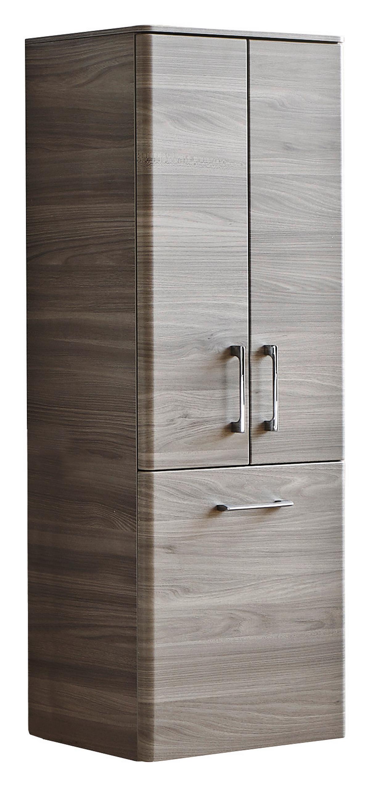 SZAFKA ŚREDNIA PRAG - szary/kolor chromowy, Konventionell, materiał drewnopochodny/metal (45/121,2/33cm) - Sadena