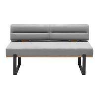 Sitzbank Canon in Silberfarben - Silberfarben/Schwarz, KONVENTIONELL, Holz/Textil (160/85/60cm) - Based