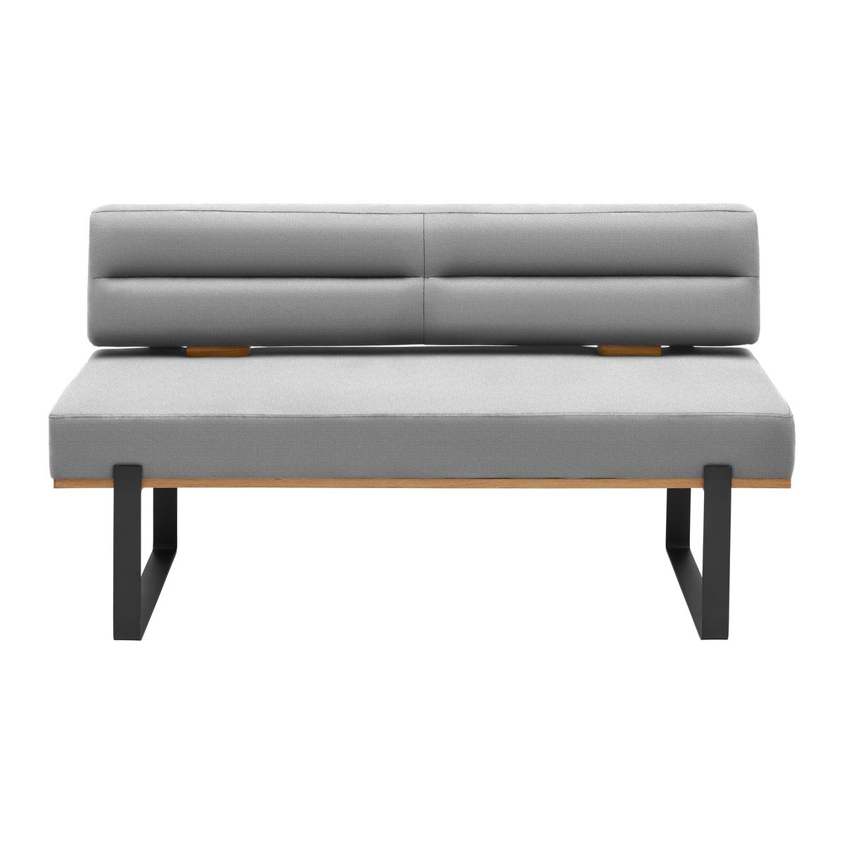 Sitzbank Canon in Silberfarben - Silberfarben/Schwarz, KONVENTIONELL, Holz/Textil (160/85/60cm) - Based