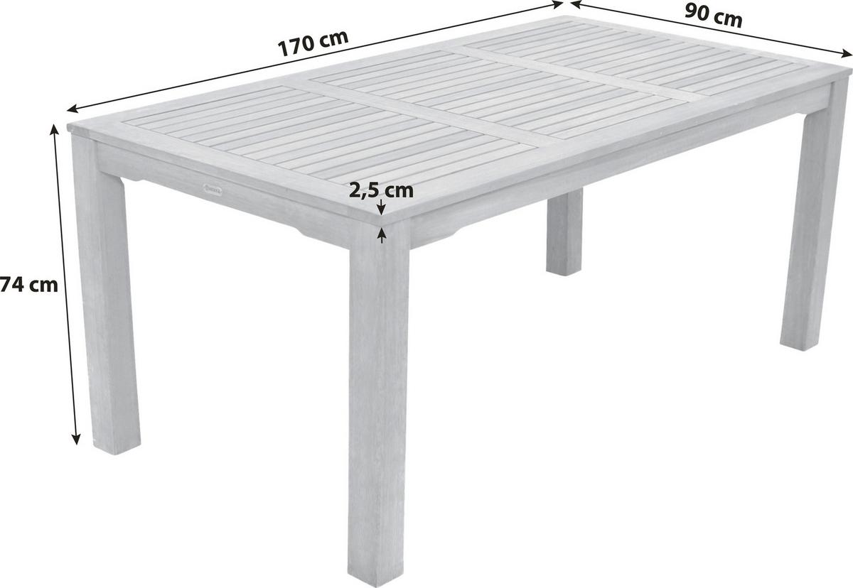 Vrtna Miza Leni, 170x90cm, Masivno - rjava, Konvencionalno, les (170/90/74cm) - Gardenson