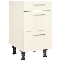 Schubkastenunterschrank Touch Magnolie - Edelstahlfarben/Magnolie, MODERN, Holzwerkstoff/Metall (45/87/56cm) - Nobilia