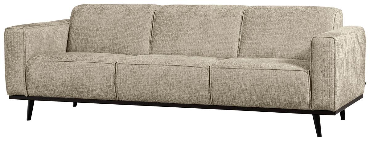 3-SITZER-SOFA Statement Naturfarben B: 230cm - Schwarz/Naturfarben, Design, Holz/Textil (230/77/93cm) - Livetastic