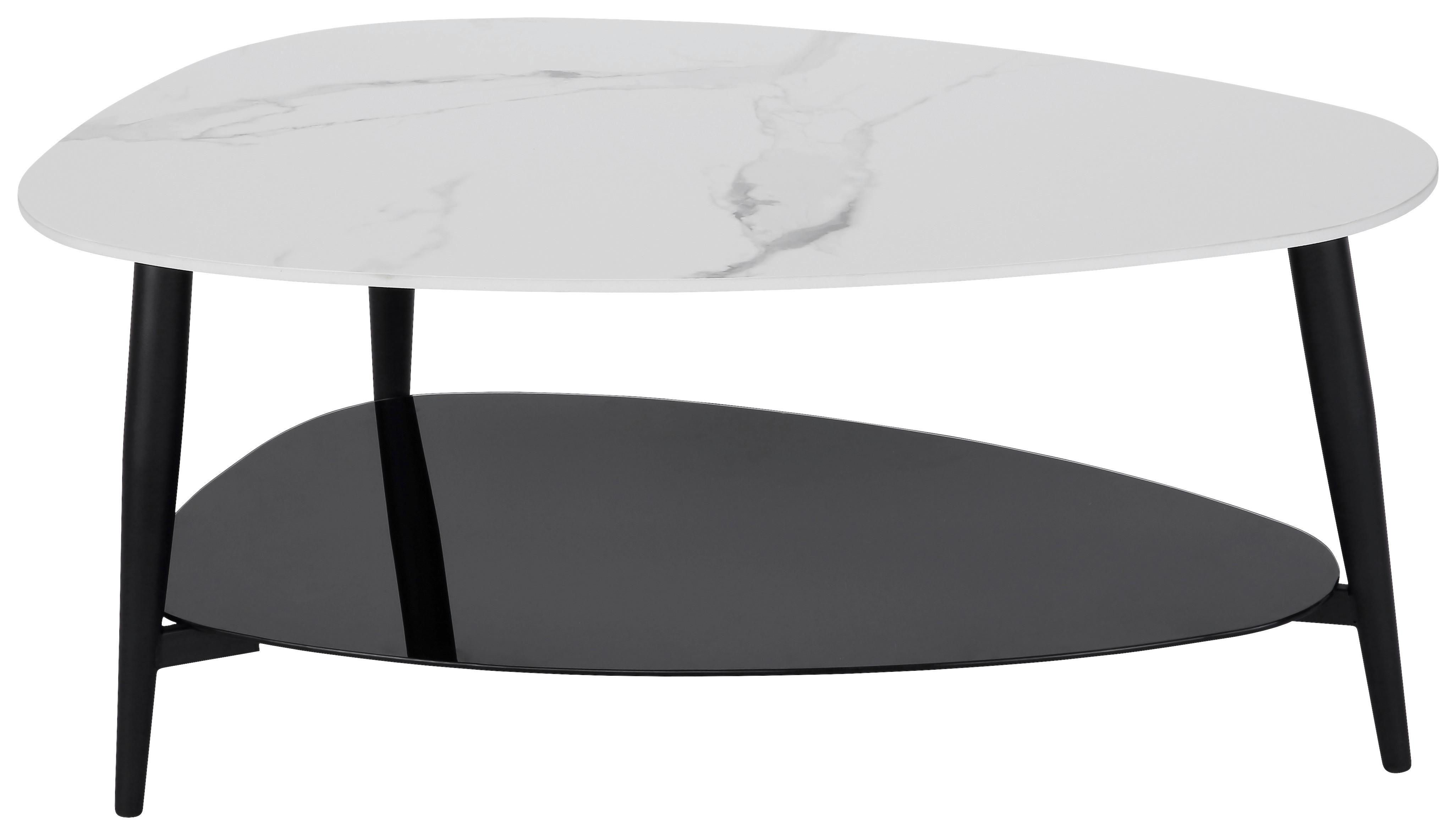 Măsuță de cafea STONE - alb/negru, Modern, ceramică/sticlă (90/41/57cm) - Modern Living