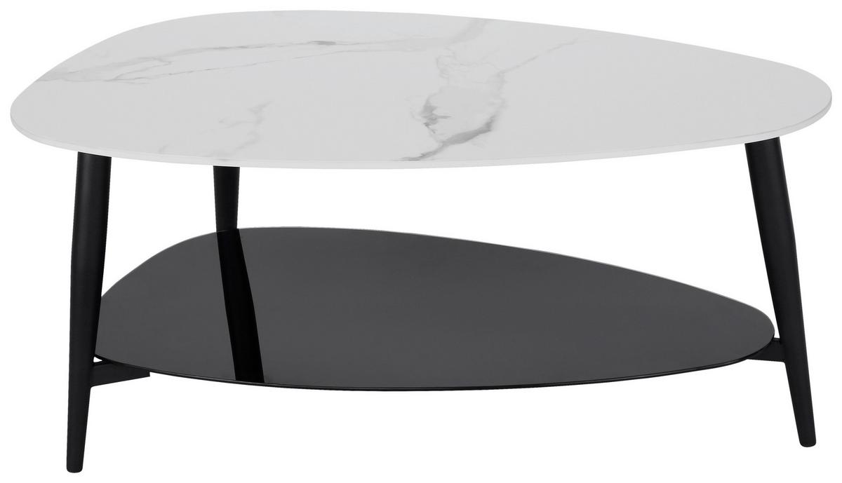 Măsuță de cafea STONE - alb/negru, Modern, ceramică/sticlă (90/41/57cm) - Modern Living