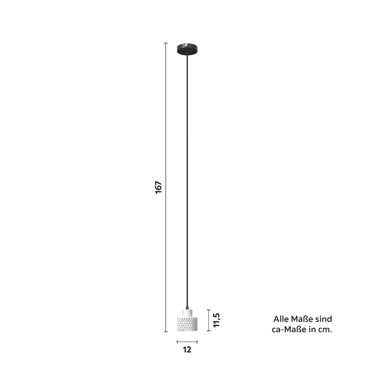 Hängeleuchte Lace Weiß max. 40 Watt - Weiß, MODERN, Keramik (12/167cm) - Bessagi Home