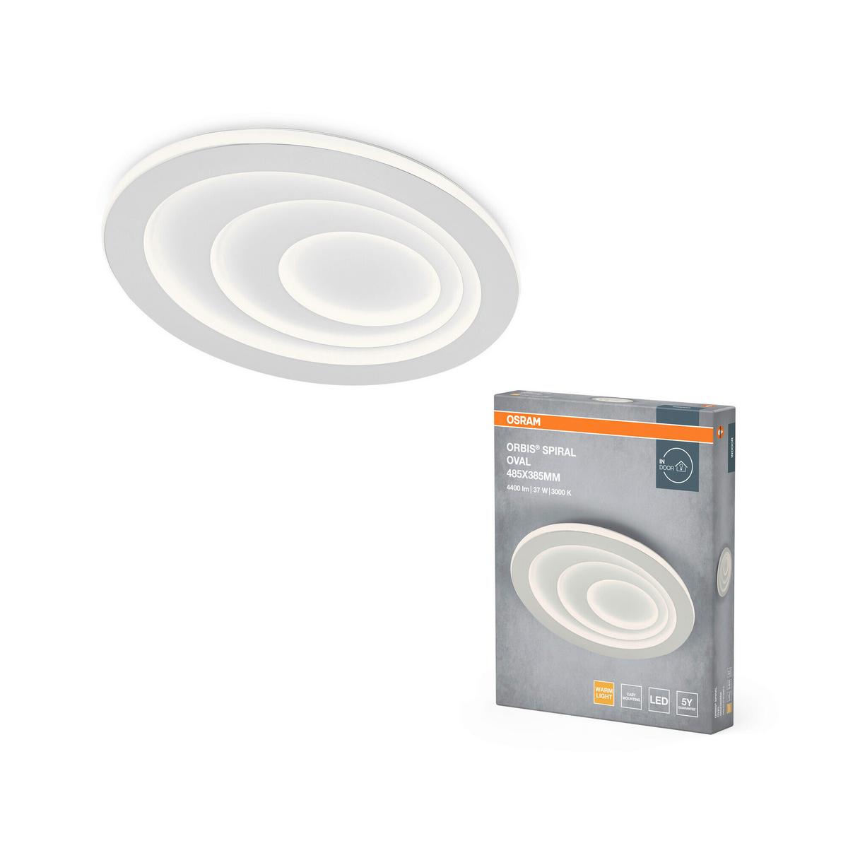 LAMPA SUFITOWA LED ORB SPRL OVL 485X385MM37W830WT - biały, Design, tworzywo sztuczne/metal (48,5/38,5/5,6cm) - Osram