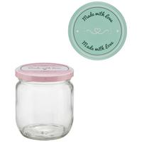 Einmachglas Rosie In Diversen Farben - Klar/Rosa, Glas (425ml)