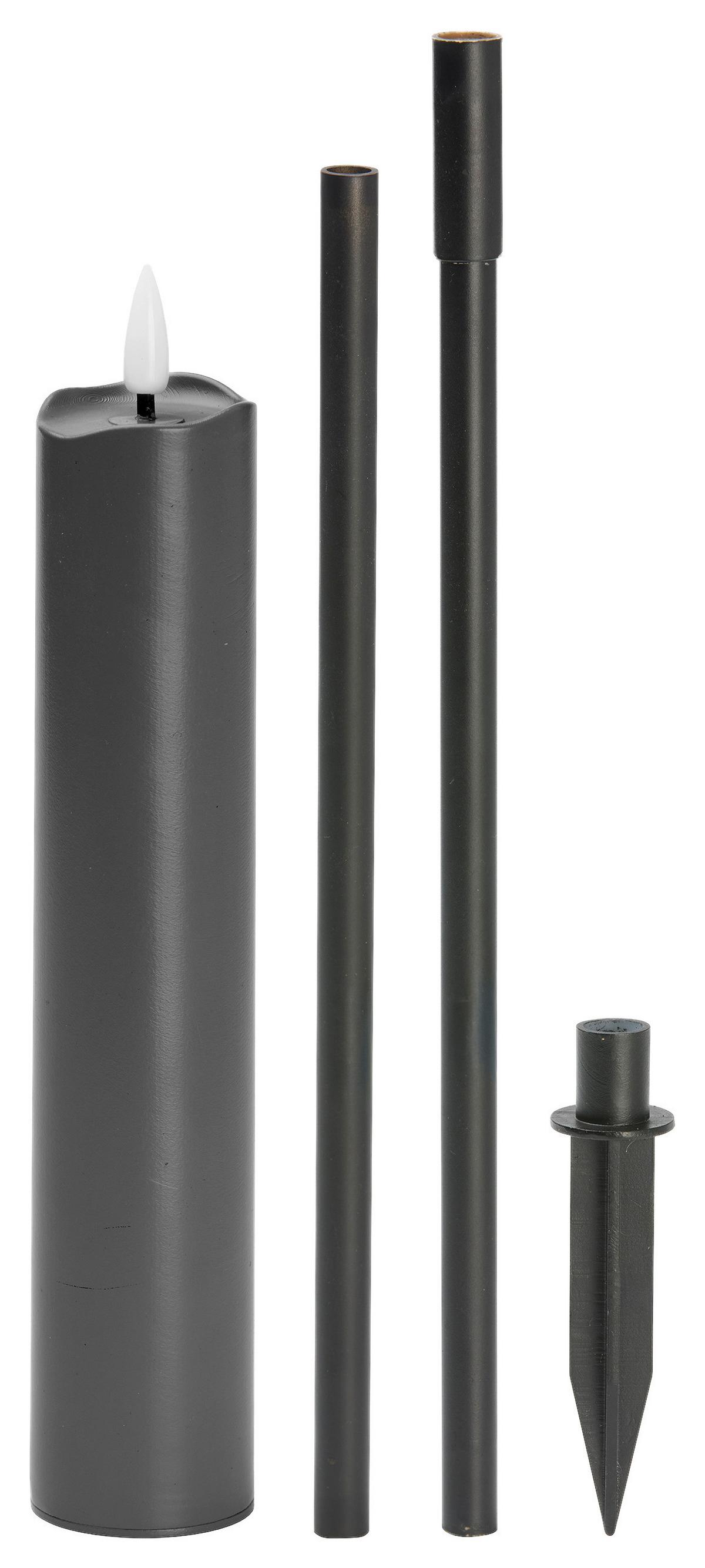 LED-Gartenfackel Kalypso Schwarz - Schwarz, Basics, Kunststoff (4/89cm) - Mömax