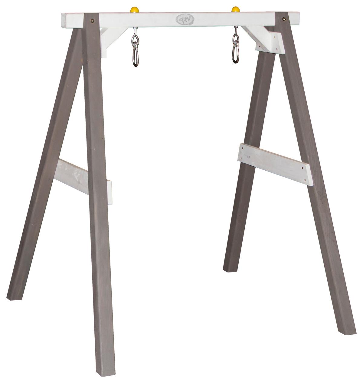 Schaukel Grau/Weiß - Weiß/Grau, KONVENTIONELL, Holz/Kunststoff (120/134/103cm) - Ambia Garden