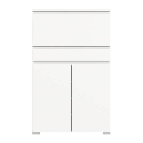 Schuhschrank Shoelove Weiß - Silberfarben/Weiß, MODERN, Holzwerkstoff (95/152/27cm)