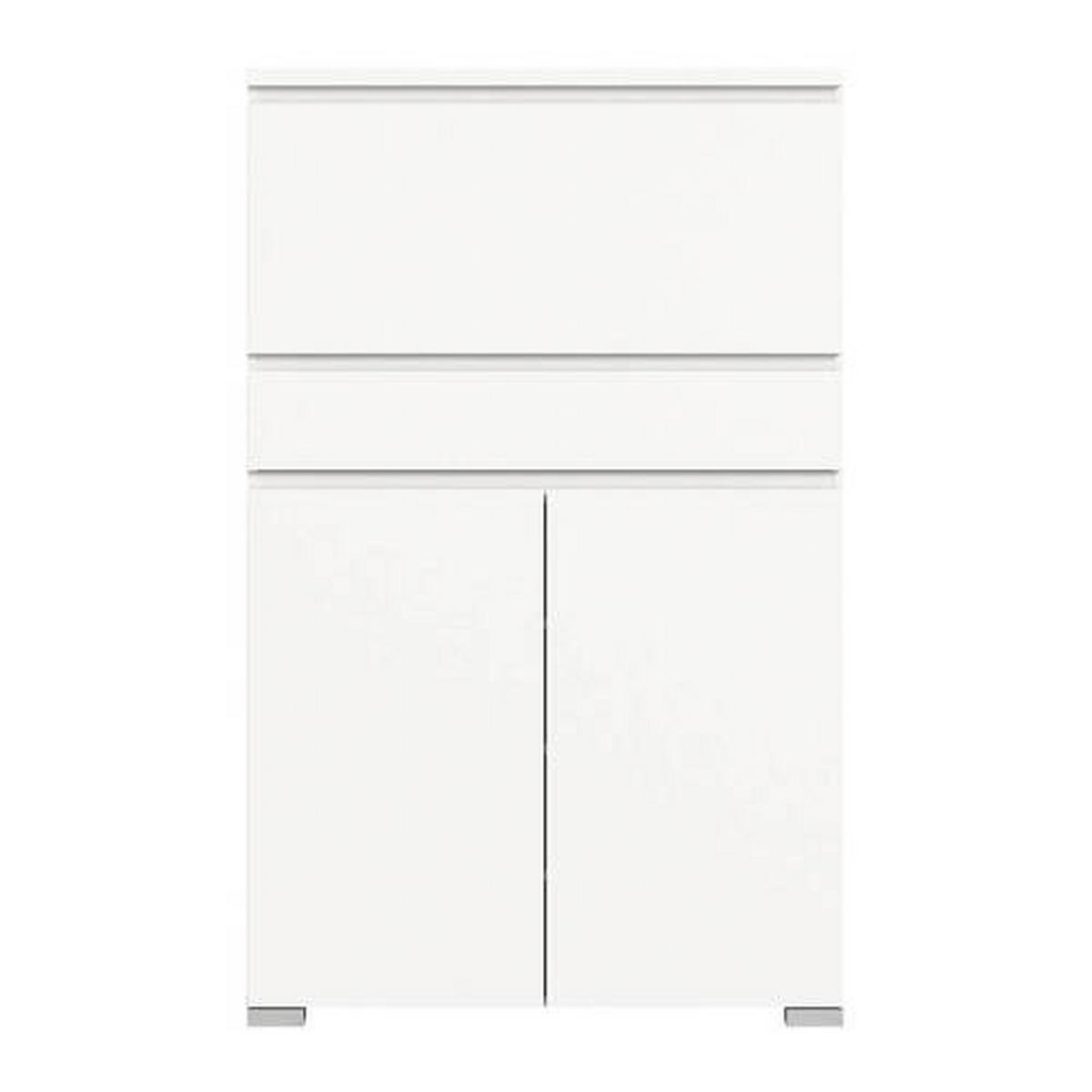 Schuhschrank Shoelove Weiß - Silberfarben/Weiß, MODERN, Holzwerkstoff (95/152/27cm)