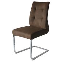 Schwingstuhl-Set MARLEN XXL Braun, Wippfunktion - Silberfarben/Braun, LIFESTYLE, Textil/Metall (47/96/62cm) - MID.YOU