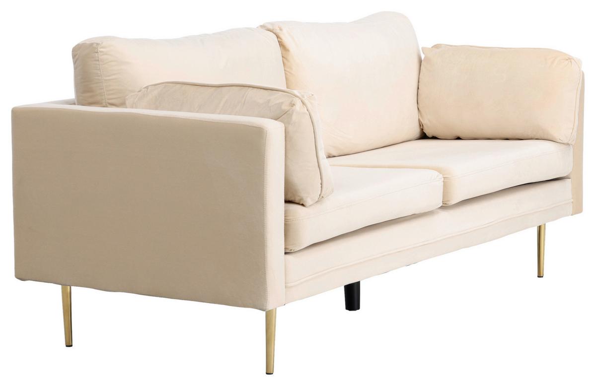 2-SITZER-SOFA BOOM - Beige/Goldfarben, Design, Textil/Metall (203/84/90cm) - Livetastic