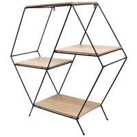 Etajeră Mailand 01 - culoare natur/negru, Modern, metal/material pe bază de lemn (75/85/30cm)