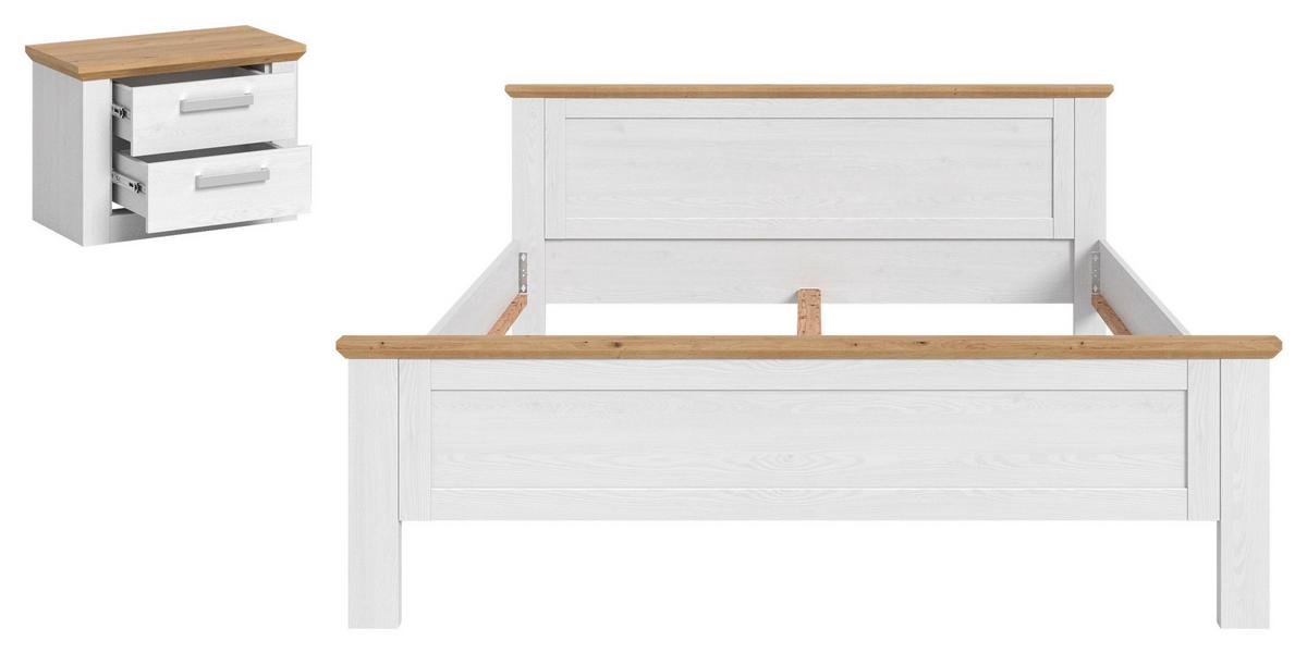 Schlafzimmer VERONA 2-teilig Lärchefarben, Eiche Artisan - Lärchefarben/Eiche Artisan, ROMANTIK / LANDHAUS, Holzwerkstoff - Livetastic