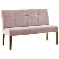 ŁAWKA DAMLA - kolor dębowy/brudny róż, Konventionell, drewno/tkanina (140/91,5/63cm) - Cantus
