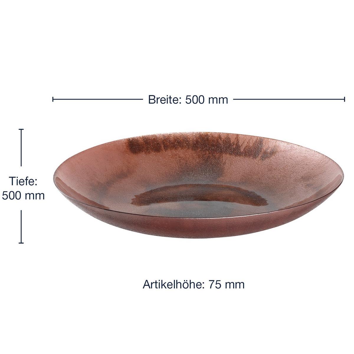 Dekoschale Grau/Altrosa - Altrosa/Grau, Basics, Glas (50,00/7,50/50,00cm) - Leonardo