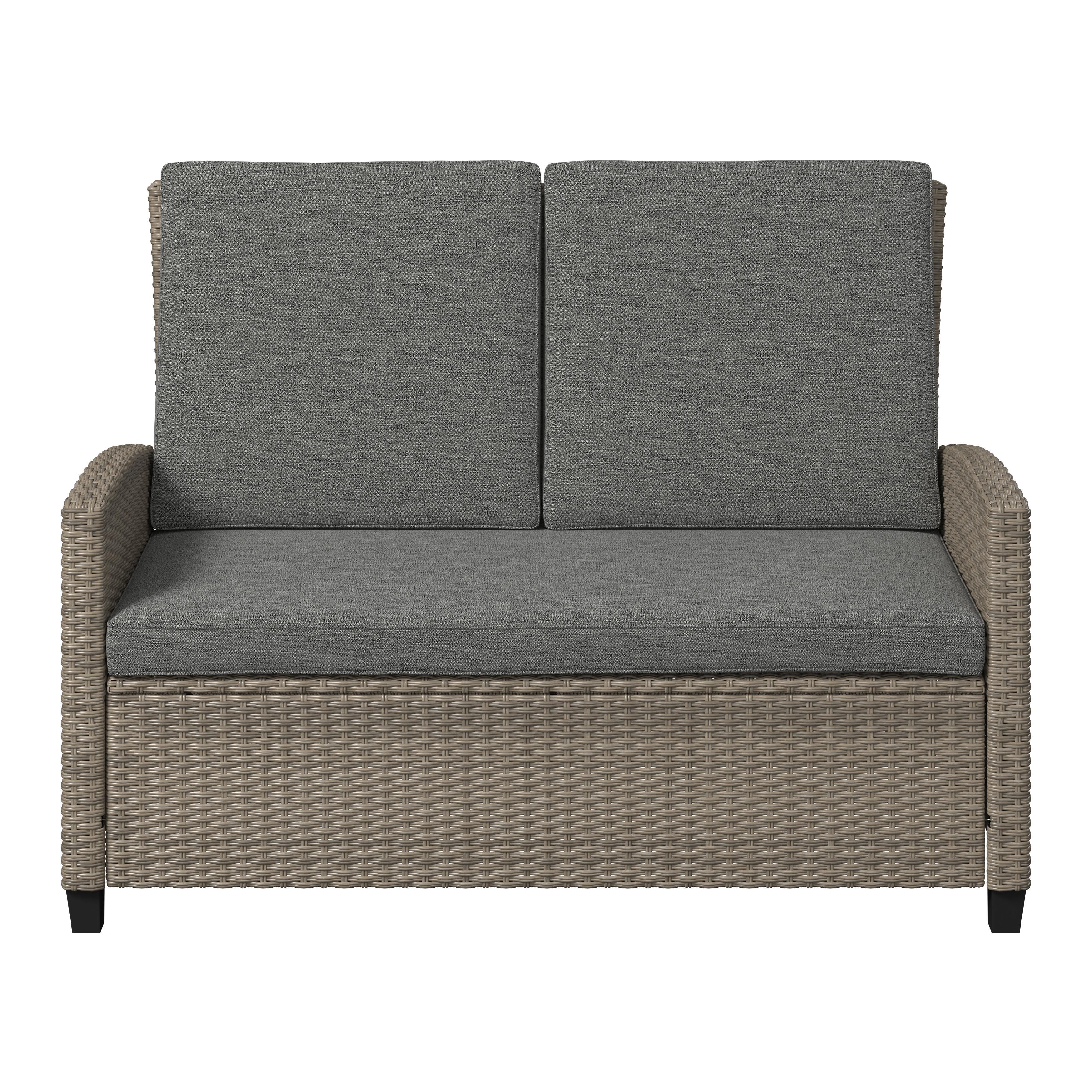 UTEMÖBLER SET HANNAH - grå, Basics, metall/textil (55,5/92,5/42cm) - Mömax
