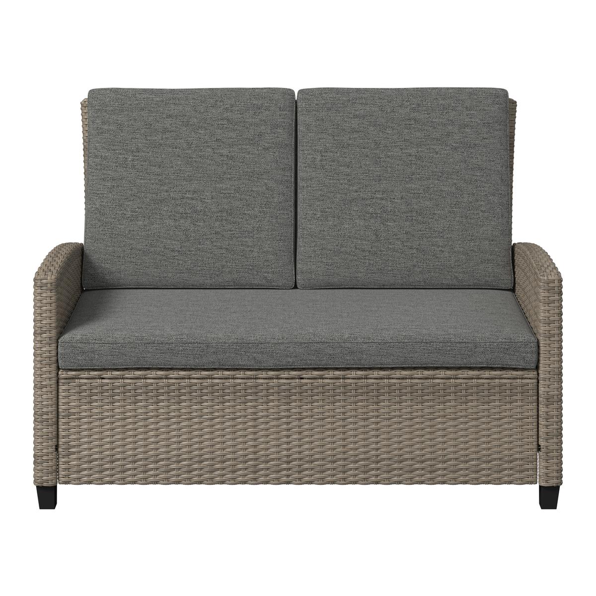 Gartenset Hannah Grau, 4-teilig - Grau, Basics, Kunststoff/Textil (55,5/92,5/42cm) - Mömax