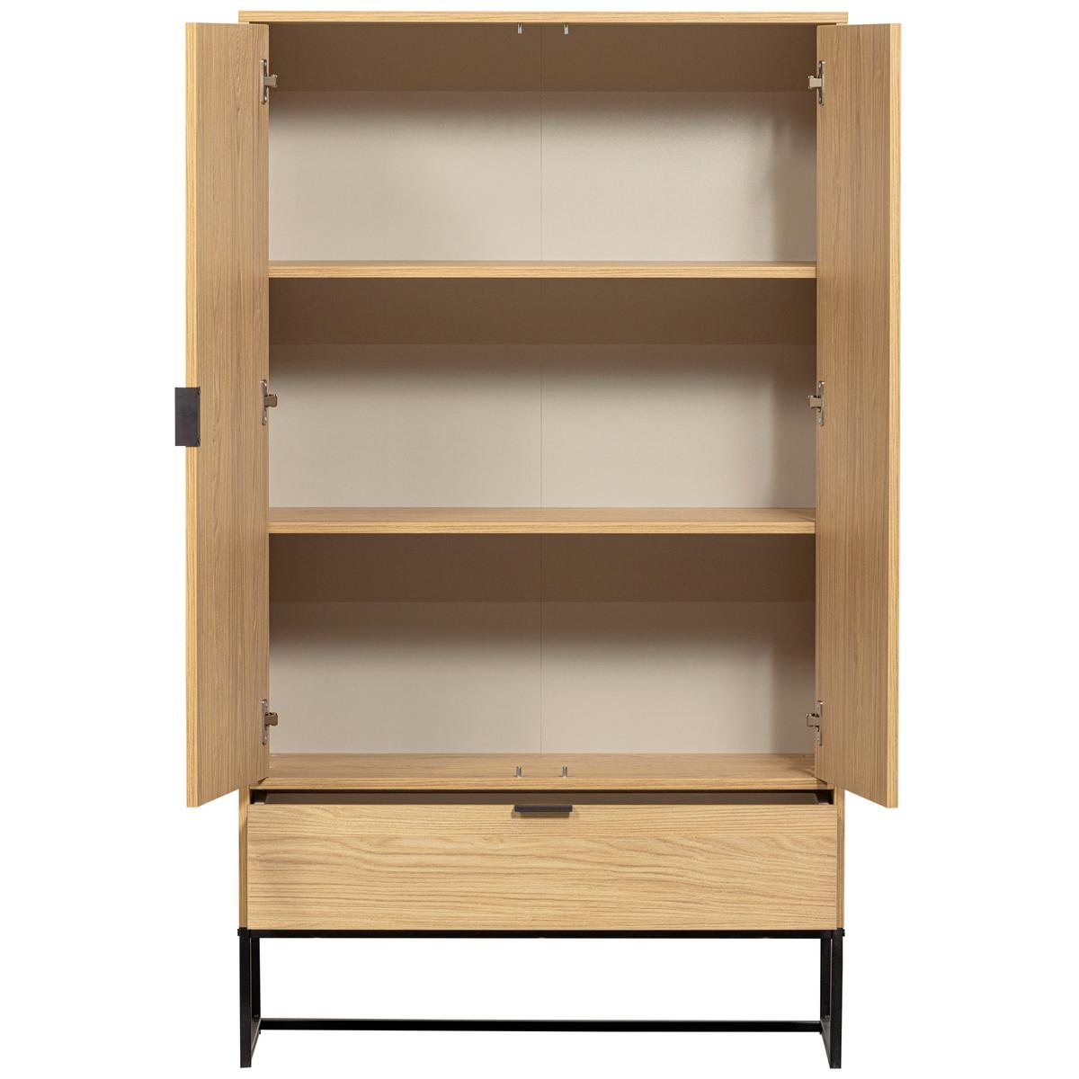 Mehrzweckschrank Silas Eichefarben/Schwarz - Eichefarben/Schwarz, Design, Holz/Metall (85/149/36cm) - Livetastic