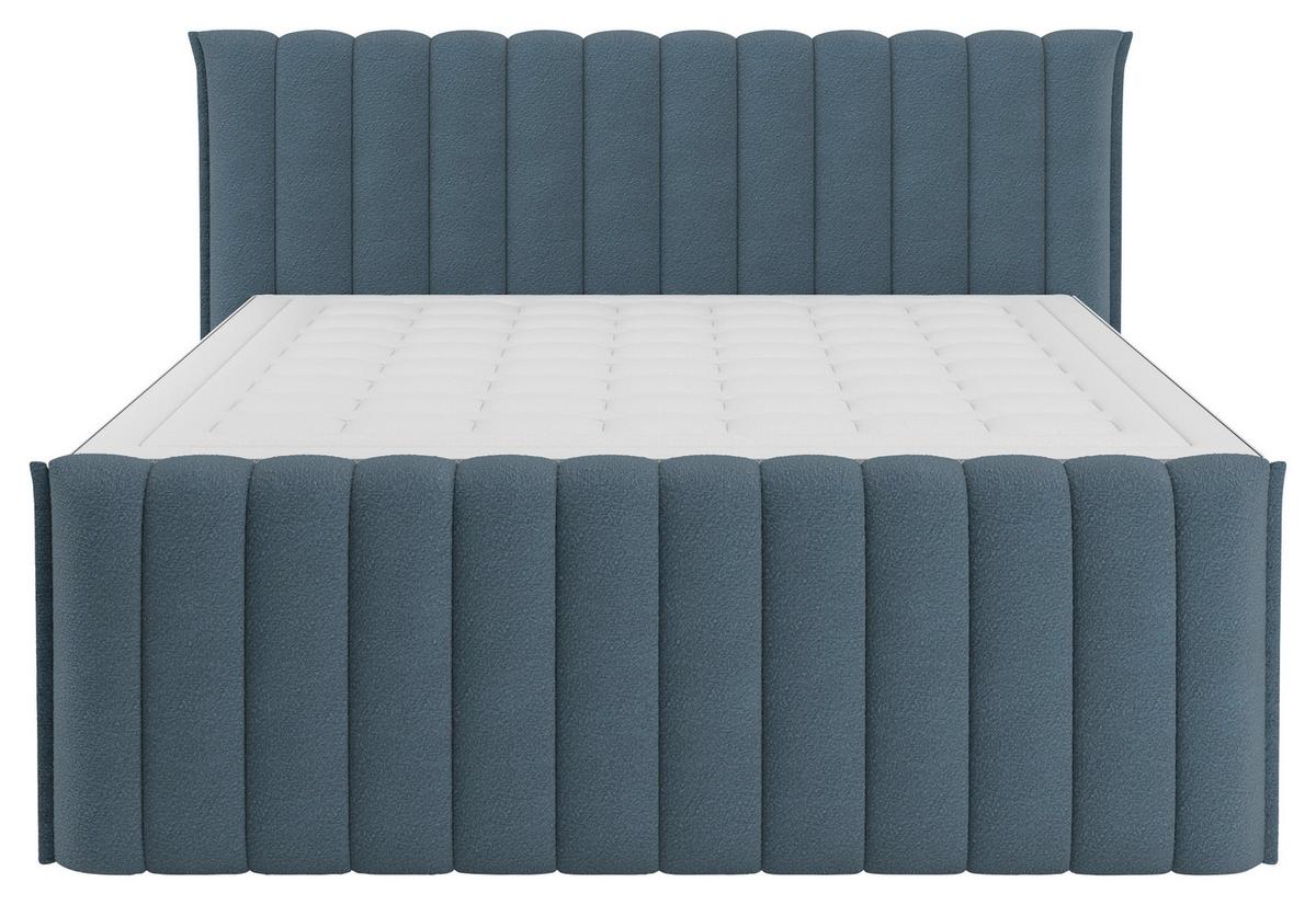 PAT BOXSPRING LINA - albastru, Konventionell, plastic/lemn (200/200cm) - Premium Living